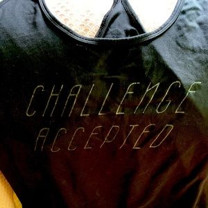 Challenge Accepted Black Work Out Tank